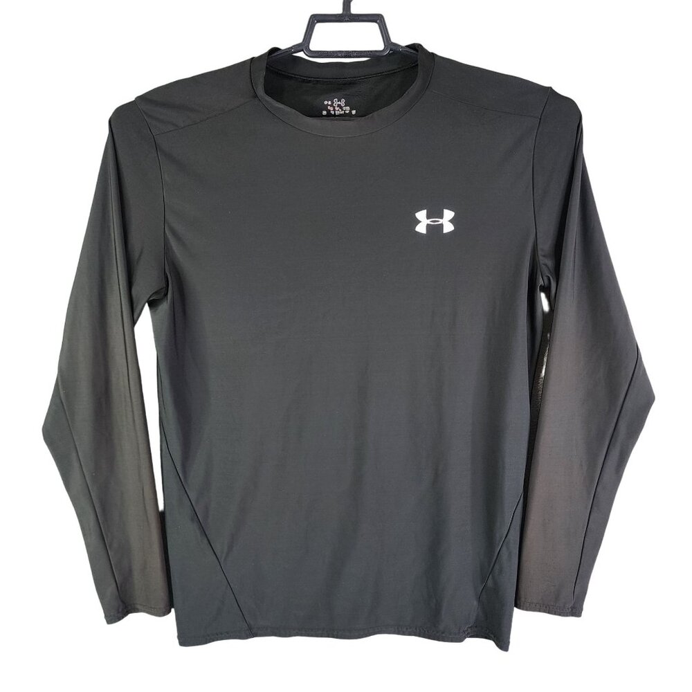Mens Black Under Armour Compression Shirt Long Sleeve Crew Neck Size XXL